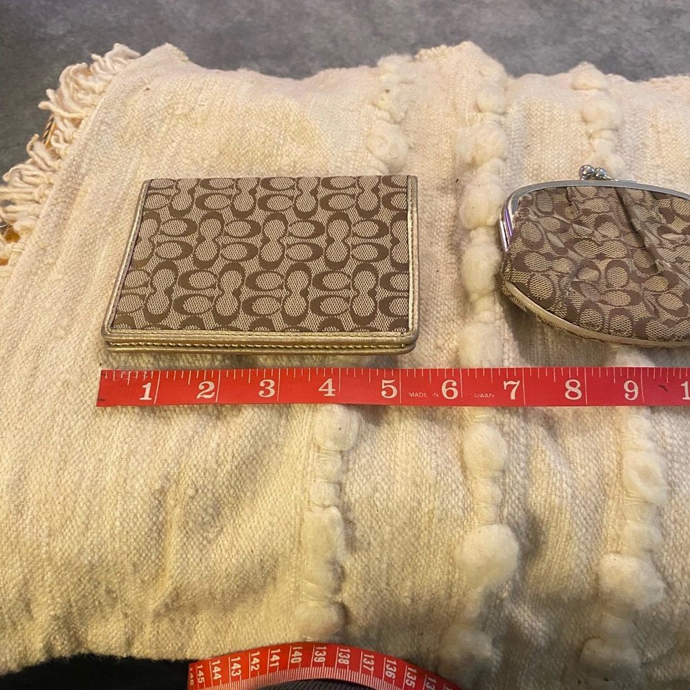 Brown Patterned Wallet and Coin Purse Set